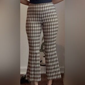 Stylish Plaid Boot Cut Pants